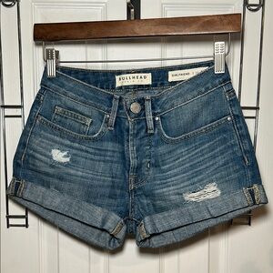 Bullhead Girlfriend Women's Distressed Blue Jean Shorts - size 23, fits 25